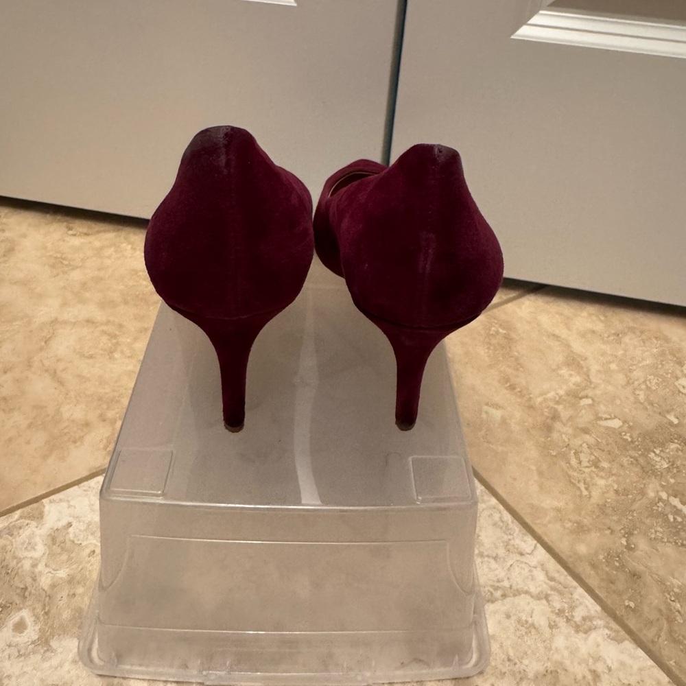 Gianni Bini Burgundy, Suede Heels - Picture 3 of 6